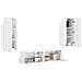Set mobile TV 4 pz Bianco Lucido Legno ingegnerizzato - Foto miniatura 3