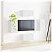 Set mobile TV 4 pz Bianco Lucido Legno ingegnerizzato - Foto miniatura 4