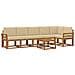 Set di divani da esterno con cuscino 7 pcs Naturale e Beige - Foto miniatura 1