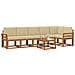 Set di divani da esterno con cuscino 7 pcs Naturale e Beige - Foto miniatura 3