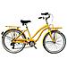 Bici Alluminio Da Donna Misura 26 City Bike Bicicletta Beach Cruiser Stile Americano Cambio 7v Completa Di Accessori Luci A Led - 46 Giallo Zafferano - Foto miniatura 1
