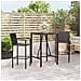 Set Bar da Giardino 3 pz Nero in Polyrattan - Foto miniatura 2