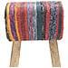 panchina 40 x 30 x 45 cm Pelle Vera Multicolore - Foto miniatura 4
