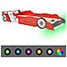Letto Con Luci Led Per Bambino Auto Da Corsa 90x200 Cm Rosso - Foto miniatura 1