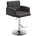 Sgabello Bar Design Los Angeles In Stoffa I Sedia Sgabello Trapuntata Imbottita I Sgabello Girevole Con Braccioli Alt. Regolabile 64-84 CM Grigio Scuro - Foto miniatura 1
