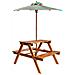 Tavolo Picnic Per Bambini Con Ombrellone 79x90x60cm In Acacia - Foto miniatura 1