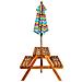 Tavolo Picnic Per Bambini Con Ombrellone 79x90x60cm In Acacia - Foto miniatura 3