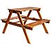 Tavolo Picnic Per Bambini Con Ombrellone 79x90x60cm In Acacia - Foto miniatura 4
