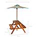 Tavolo Picnic Per Bambini Con Ombrellone 79x90x60cm In Acacia - Foto miniatura 8