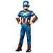 Travestimento Deluxe Da Capitan America Cartone Per Bambino - Taglia: 9/10 Anni (140 Cm)  - Foto miniatura 1
