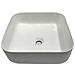 Lavabo Da Appoggio Ceramica Bianco Quadrato Lavandino Bagno 38,5x38,5x14 Cm *** Finitura- : Opaco - Foto miniatura 2