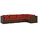 Set Divani Da Giardino 5 Pz Con Cuscini In Polyrattan Marrone - Foto miniatura 1