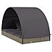 Lettino Doppio Tetto Rotondo Grigio 211x112x140 cm Polyrattan - Foto miniatura 7