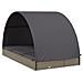 Lettino Doppio Tetto Rotondo Grigio 211x112x140 cm Polyrattan - Foto miniatura 10