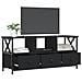 Mobile Porta Tv Nero 102x33x45 Cm In Legno Multistrato E Ferro - Foto miniatura 4