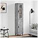 Credenza Grigio Cemento 34,5x34x180 Cm In Legno Multistrato - Foto miniatura 1