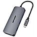 Switch HS-HUB-DS8 Hub USB-C 8 in 1 HDMI 4K USB 2.0 USB 3.0 SD TF Ricarica rapida Colore grigio - Foto miniatura 1