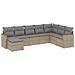 Set Divano Da Giardino 8 Pz Con Cuscini Beige In Polyrattan - Foto miniatura 2