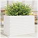 Fioriera Da Giardino Bianca 70x40x46 Cm Legno Massello Di Pino - Foto miniatura 1