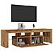 Mobile Porta TV con LED Artigianale 140x36,5x40 cm Multistrato - Foto miniatura 10
