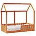 Giroletto Casetta Bambini Marrone Cera 80x160 Cm Massello Pino - Foto miniatura 2