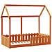 Giroletto Casetta Bambini Marrone Cera 80x160 Cm Massello Pino - Foto miniatura 3