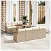 Set da Pranzo da Giardino 8 Pezzi con Cuscini Beige Polyrattan Acacia - Foto miniatura 2