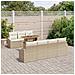 Set da Pranzo da Giardino 8 Pezzi con Cuscini Beige Polyrattan Acacia - Foto miniatura 3