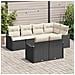 Set di divani da giardino  a 7 pezzi con cuscini neri in polyrattan, Divano da giardino a 2 posti  con ripostiglio e cuscini neri in polyrattan - Foto miniatura 3