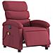 Poltrona Massaggiante Reclinabile Elettrica Rosso Vino Tessuto - Foto miniatura 3