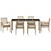 Set da pranzo da giardino 7 pezzi con cuscini beige in polyrattan - Foto miniatura 7