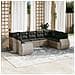 Set Divano da Giardino 9 pz con Cuscini Grigio in Polyrattan - Foto miniatura 2