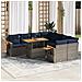 Set Divano da Giardino 9 pz con Cuscini Grigio in Polyrattan - Foto miniatura 2
