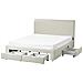 Letto Con Cassetti Contenitori Tessuto Soutrin 160 X 200 Cm Beige - Foto miniatura 2