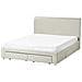 Letto Con Cassetti Contenitori Tessuto Soutrin 160 X 200 Cm Beige - Foto miniatura 3