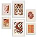 Set Di 6 Stampe Collezioni Di Stampe In Stile Rustico Ed Etnico, Cornici Decorative Per Il Tuo Soggiorno, Stampe Artistiche Da Parete Per La Casa A3 & A4 Cornice Bianca - Foto miniatura 1