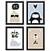 Set Di 4 Stampe Balena, Pinguino, Sigillo E Orso Polare. Poster Di Animali Senza Cornice A3 - Foto miniatura 1