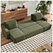 Salisbury Divano Panoramico Trasformabile A 6 Posti Con Cassettiera In Velluto A Coste Verde - Foto miniatura 2