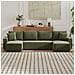 Salisbury Divano Panoramico Trasformabile A 6 Posti Con Cassettiera In Velluto A Coste Verde - Foto miniatura 7