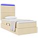 Letto con contenitore e LED Crema 90 x 190 cm Poliestere - Foto miniatura 3