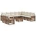 Set Divano da Giardino 11 pcs Beige e Bianco Crema polyrattan - Foto miniatura 1