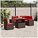 Set Divani da Giardino 6 pz con Cuscini Marrone in Polyrattan - Foto miniatura 2