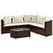 Set Divano da Giardino 6 pz con Cuscini Marrone in Polyrattan - Foto miniatura 1