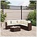 Set Divano da Giardino 6 pz con Cuscini Marrone in Polyrattan - Foto miniatura 2