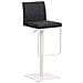 Sgabello Bar Panama in Tessuto I Sgabello Alto Girevole E Regolabile 58-82 CM Grigio Scuro Base Metallo Opaco Bianco - Foto miniatura 1
