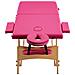 Lettino Da Massaggio A 2 Sezioni In Legno Rosa - Foto miniatura 2