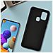 Cover Silicone Samsung Galaxy A21s Semi-rigida Opaca Soft Touch Nero - Foto miniatura 2