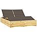 Lettino Prendisole Doppio con Cuscini Talpa in Pino Impregnato - Foto miniatura 1
