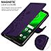 Custodia Compatibile Con Motorola Moto G6 Plus In Lilla Scuro Fiore - Coperchio Protettivo In Design Floreale Con Chiusura Magnetica, Funzione Stand E Slot Per Carte - Foto miniatura 5