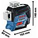 Professional Gll 3-80 C Livella System, 1 Batteria 12v, Laser Rosso, Con App, Raggio D’azione: Fino A 30 M, Supporto Universale Bm 1, L-boxx, 12 V, Set Di 3 Pezzi - Foto miniatura 2